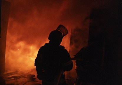 Пожежа від обстрілу на Полтавщині
