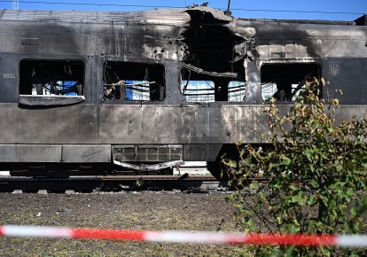 Скоростной поезд Intercity+ получил серьезные повреждения в результате российского ракетного обстрела, 28 августа 2025 года