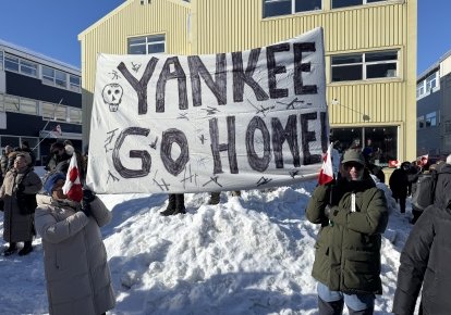 Протест проти зазіхань Трампа на Гренландію у столиці острова Нууку