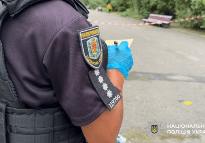 Место стрельбы в Лубнах Полтавской области