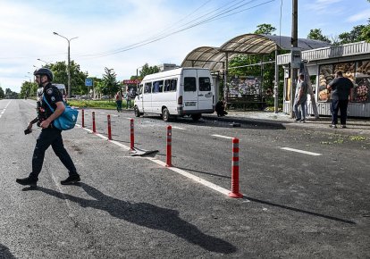 Остановка транспорта в Запорожье