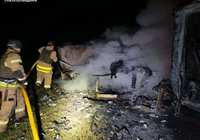 Пожежа від обстрілу на Дніпропетровщині