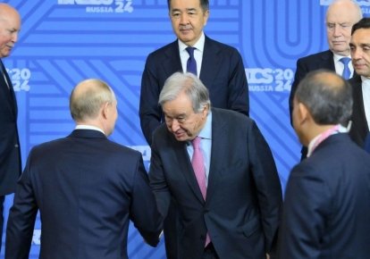 Антониу Гутерриш клянялся Путину на саммите БРИКС в Казани в 2024 году