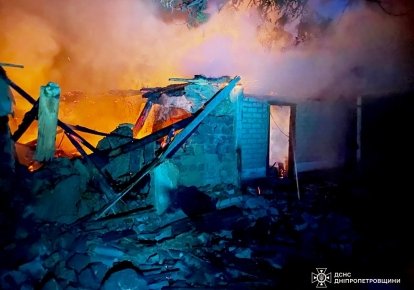 Пожежа від обстрілу на Дніпропетровщині