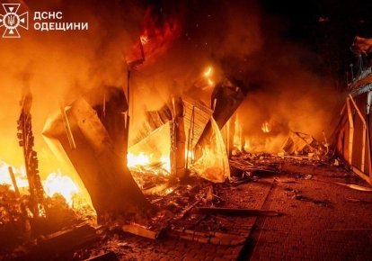 Пожар от обстрела