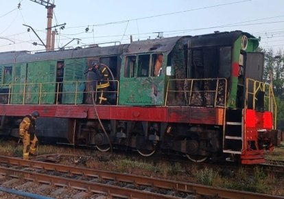 Пошкоджений дроном потяг