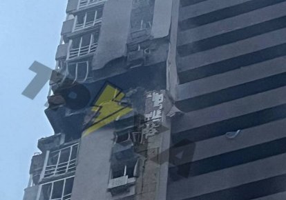Удар по 24-этажке в Киеве