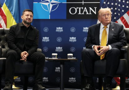 Президент України Володимир Зеленський та президент США Дональд Трамп під час саміту НАТО в Анкарі, Туреччина, 8 липня 2026 року