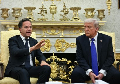 Генсек НАТО Марк Рютте и президент США Дональд Трамп
