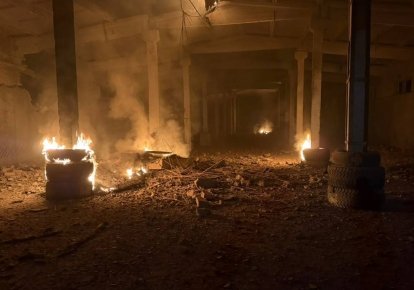Пожар от обстрела в Одесской области