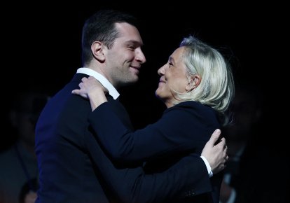 Жордан Барделла и Марин Ле Пен