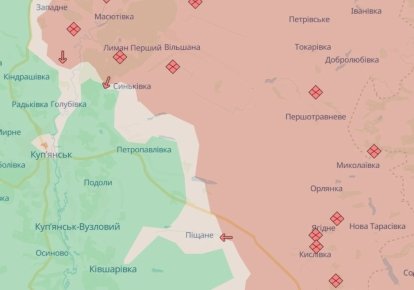 Карта боїв на Харківщині