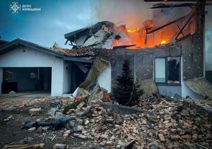 Пожежа від обстрілу на Київщині