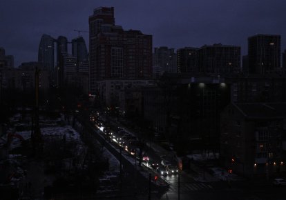 Киев во время отключения света