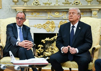 Фрідріх Мерц і Дональд Трамп