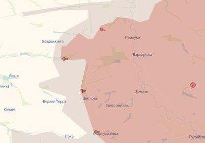 Карта боев вблизи Воздвижевки