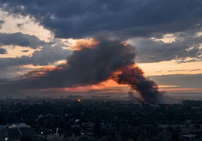 Дым после удара по Киевщине