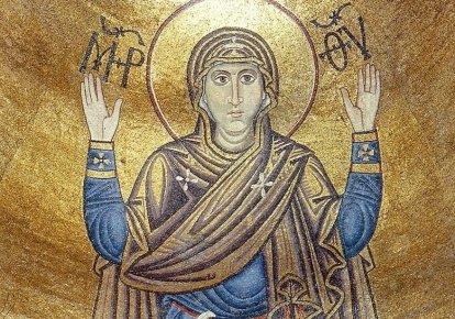 Богородиця Оранта. Мозаїка вівтарної апсиди собору Св. Софії у Києві