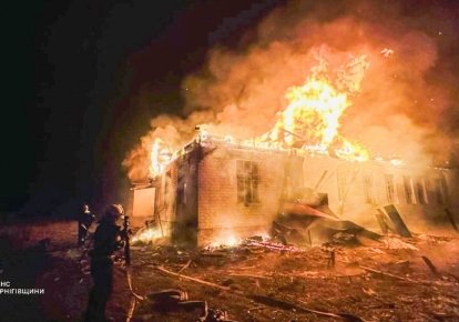 Пожежа від обстрілу на Чернігівщині