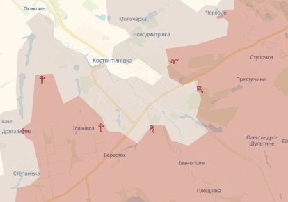 Карта боїв у Донецькій області