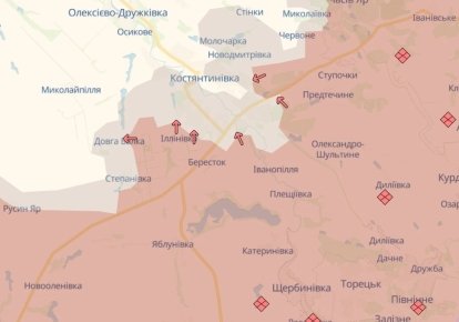 Карта продвижения оккупантов вблизи Степановки