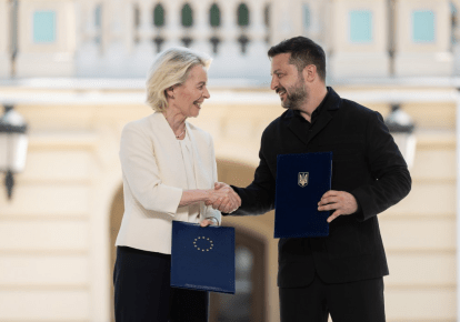 Урсула фон дер Ляєн і Володимир Зеленський