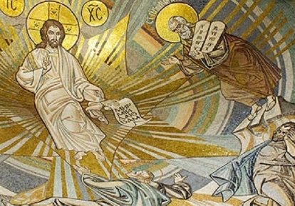 Киев, Спасо-Преображенский собор. "Преображение Господне", мозаика алтарной апсиды храма. Архитектурный проект С. Жижерина, мозаика Ю. Левченко, 2005-2010