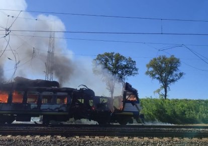 Удар по электричке в Харьковской области