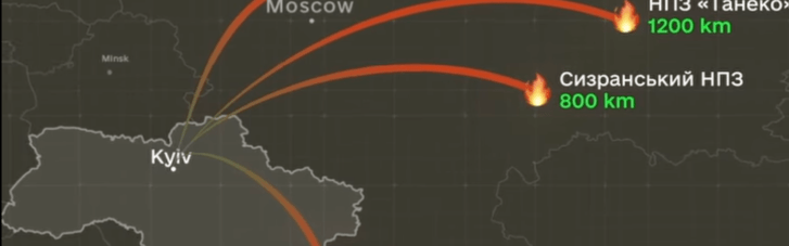 Росія втрачає мільярди: наслідки українських діп- і мідлстрайків за останній тиждень (ВІДЕО)