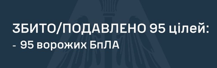 Воздушные силы обезвредили 95 из 115 беспилотников в ночь на 25 февраля