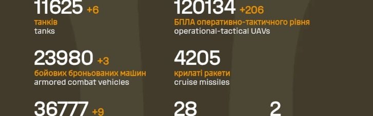 На войне оккупанты потеряли уже более 1,24 млн солдат