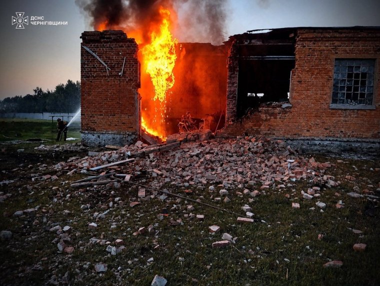 Пожежа від обстрілу на Чернігівщині