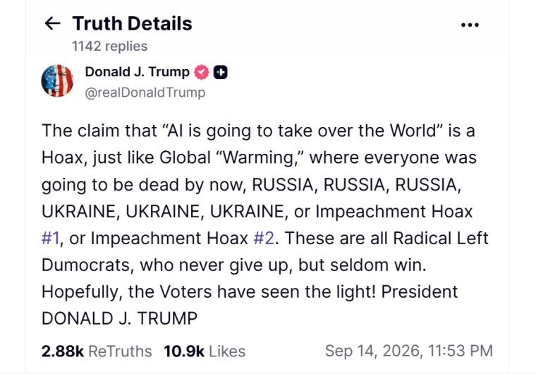 Скриншот допису Дональда Трампа