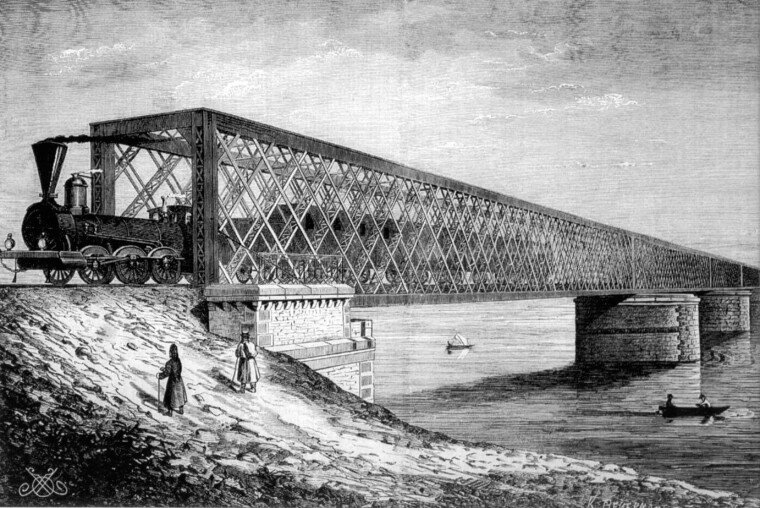 Дарницький залізничний міст, збудований у 1870 р. Підірваний поляками при відступі у червні 1920-го