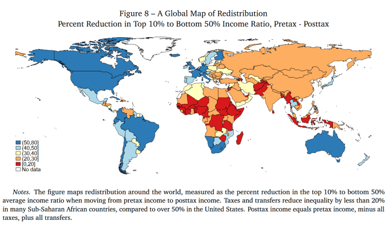 Как снижается отношение доходов топ-10% к доходам нижних 50% после перераспределения