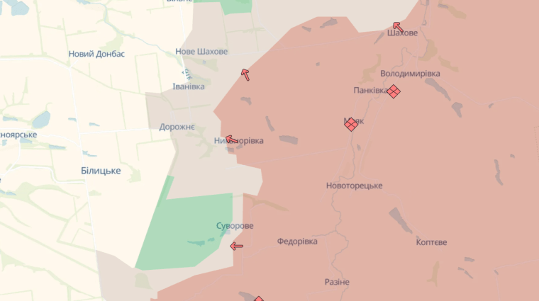 Продвижение оккупантов в Донецкой области