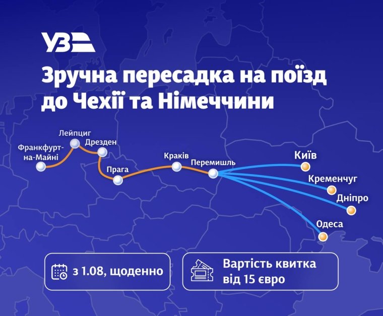 Поїзд Перемишль — Франкфурт-на-Майні курсуватиме з 1 серпня
