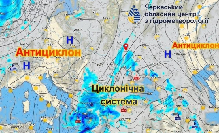 Синоптична карта руху циклону
