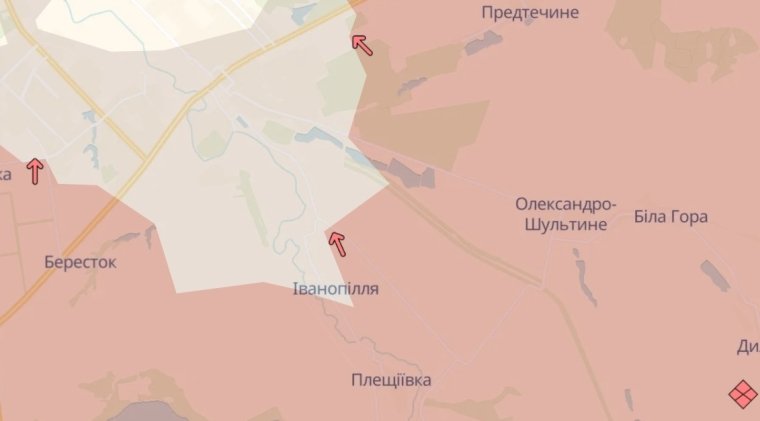 Продвижение оккупантов поблизости Иванополье