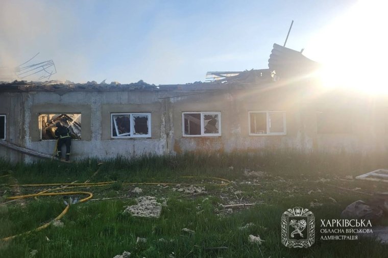 Пошкоджена обстрілом ферма на Харківщині