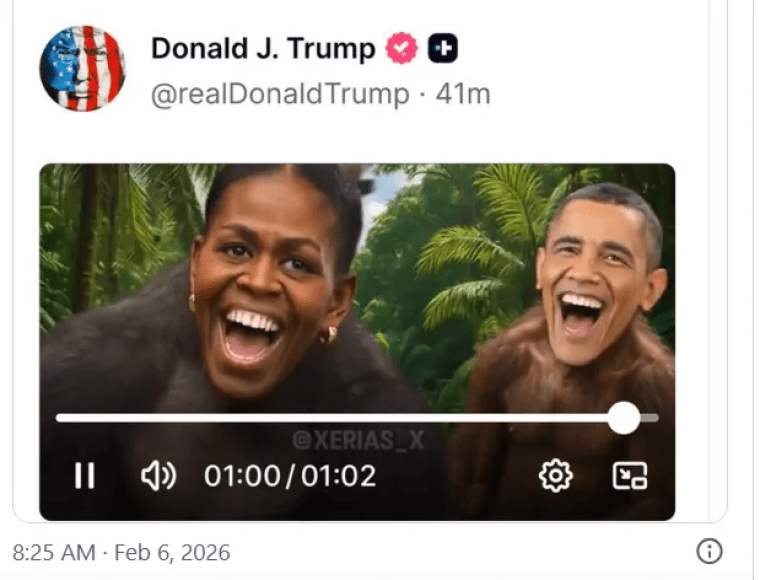 Кадр из скандального видео, выложенного Трампом