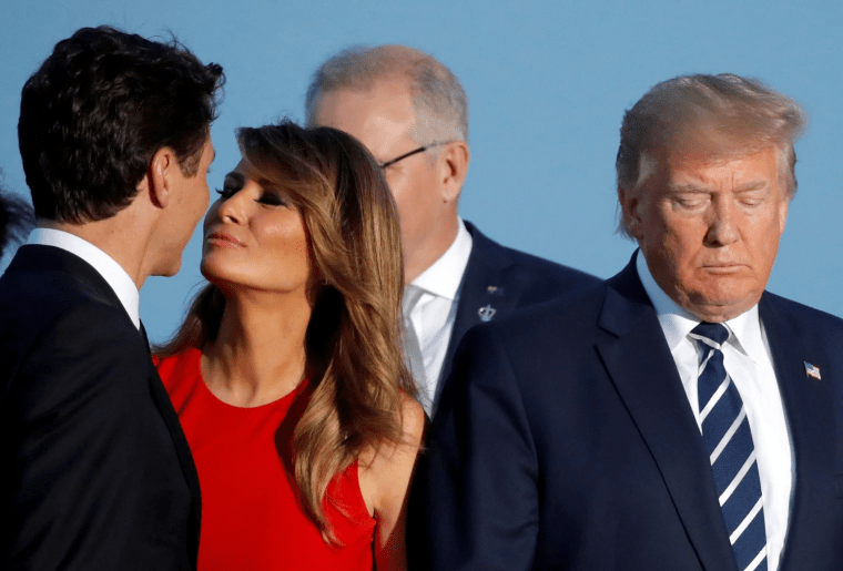Перша леді США Меланія Трамп і прем’єр-міністр Канади Джастін Трюдо, праворуч — Дональд Трамп / Carlos Barria/REUTERS