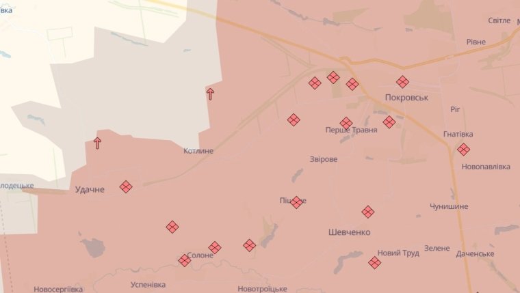 Карта продвижения окупантов вблизи Котлиного