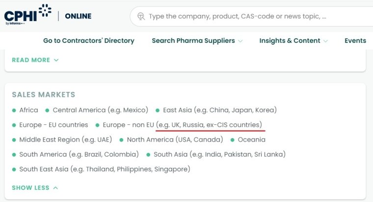 географія поставок компанії Enamine