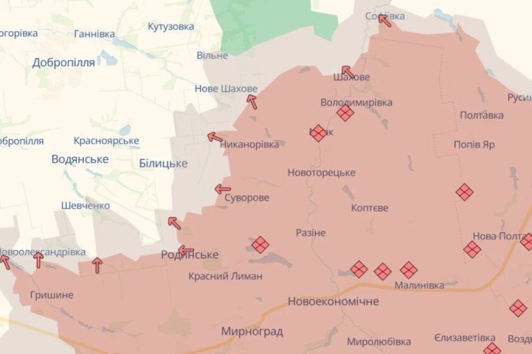 Армия РФ продвинулась в двух районах Донетчины и оккупировала село под Мирноградом, — DeepState
