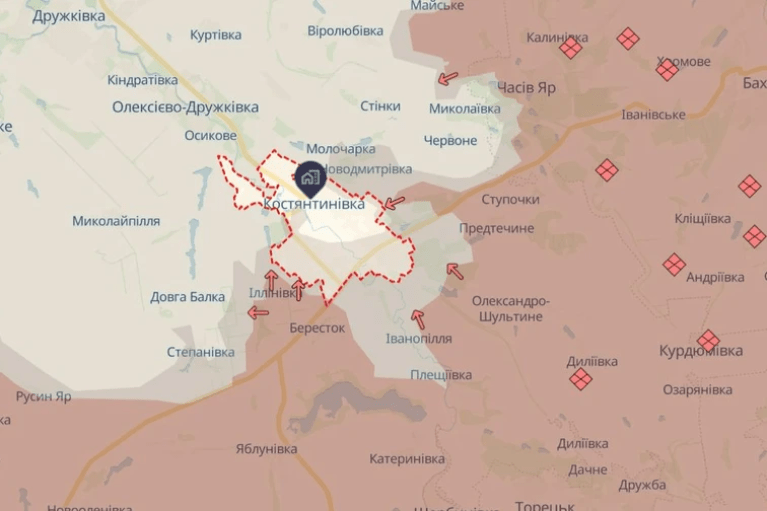 РФ предложила Украине прекратить огонь в "захваченной" Константиновке, чтобы передать тела павших