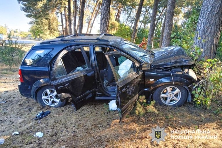 На Хмельниччині автівка під кермуванням п'яної 18-річної водійки влетіла в дерево, є постраждалі
