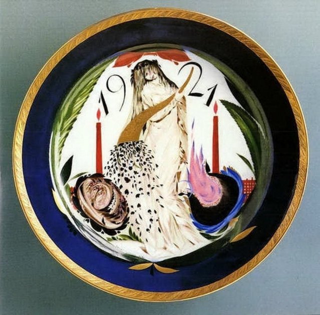 Агитационная тарель "Печаль", 1921 г.
