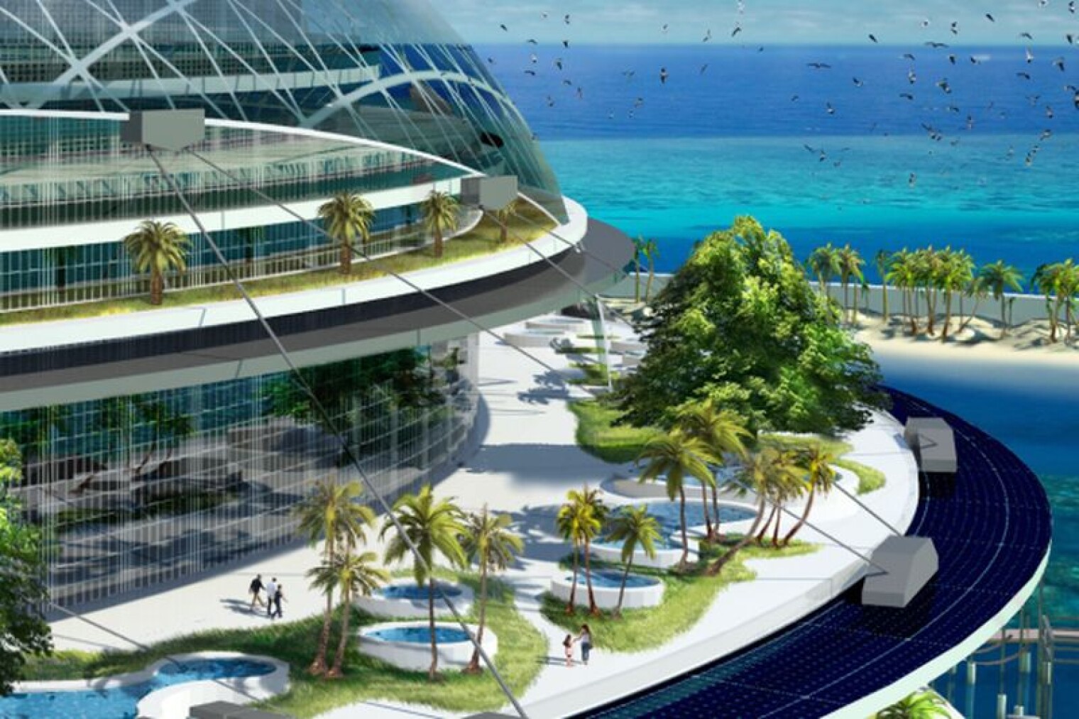 Отдыхать в будущем времени. Канкун эко. Острова-города Grand Cancun. Отель будущего. Курорт будущего.