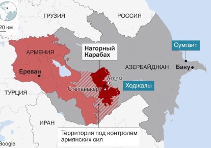 Конфликт в Нагорном Карабахе. Источник: ВВС